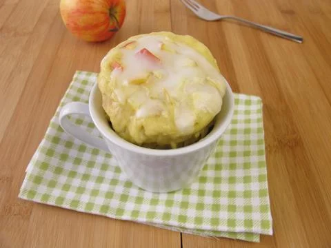 Apple mug cake from microwave Stock Photos