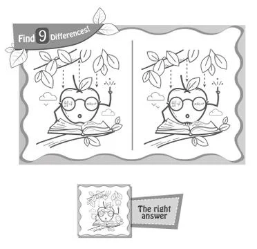 Apple newton find 9 differences Stock Illustration