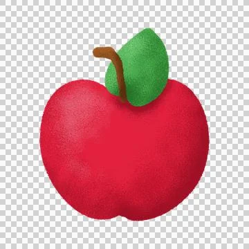 Apple with Noisy Shadow hand drawn illustration  Stock Illustration