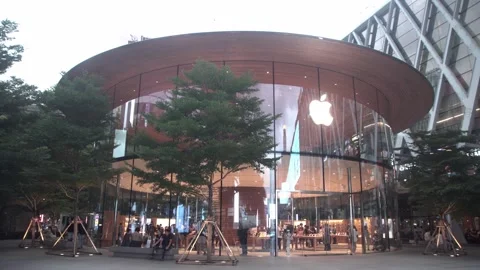 Apple official store at Central World shopping mall. Stock Footage 250414612