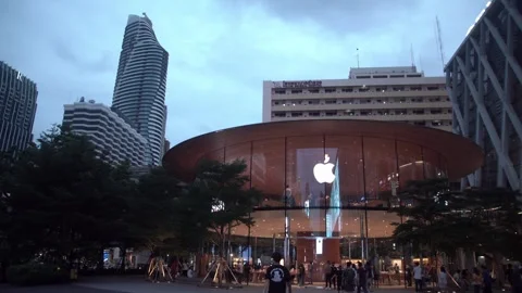Apple official store at Central World shopping mall. Stock Footage 250414665