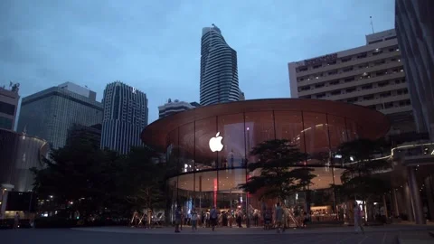 Apple official store at Central World shopping mall. Stock Footage 250414710
