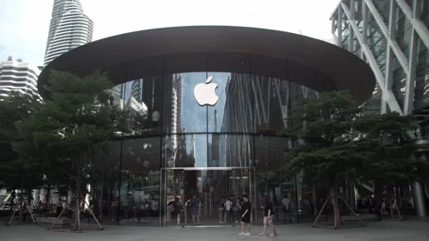 Apple official store at Central World shopping mall. Stock Footage 250414815