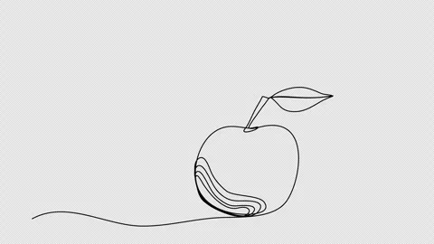 Apple. One line drawing animation with alpha channel. Stock-Footage 271738884