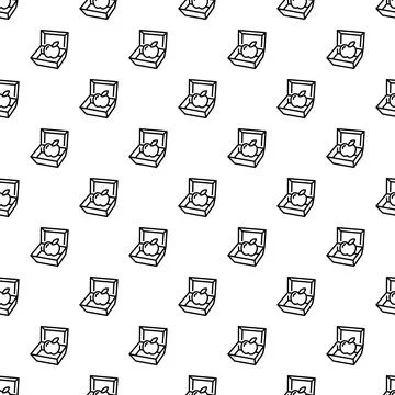 Apple in open lunch box seamless pattern Illustrazione stock