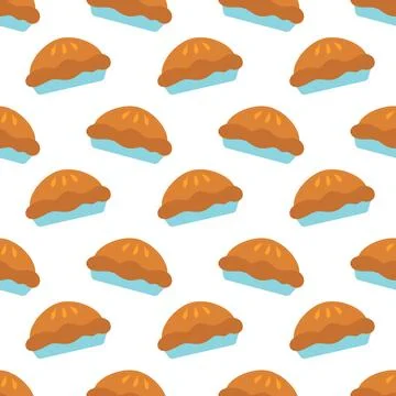 Apple or pumpkin pie seamless pattern. Thanksgiving day Harvest Stock Illustration