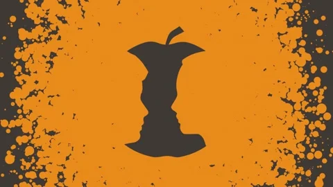 An apple or two face profile view. Optical illusion. Human head make silhouette Stock Footage 269593018