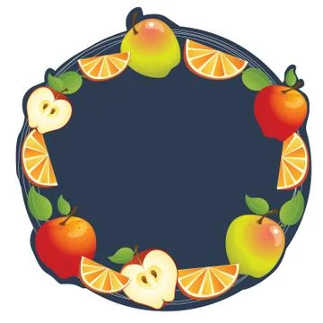 Apple orange frame Stock Illustration