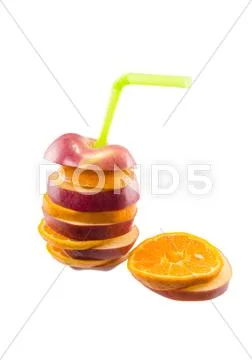 Apple orange Stock Photos