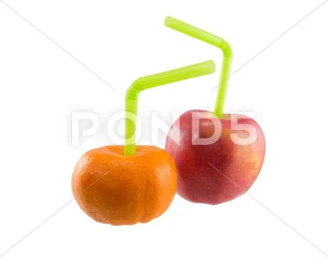 Apple orange Stock Photos