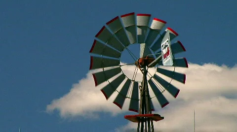 Apple Orchard Wind Mill Stock Footage 697618