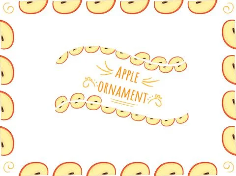 Apple ornament - fruit frame Stock Illustration