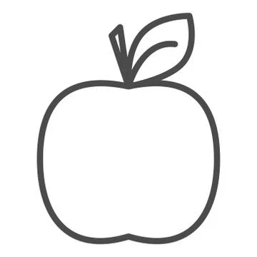 Apple outline icon on white background. Apple fruit icon Stock Illustration