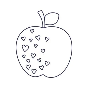 Apple outline icon on the white background Stock Illustration