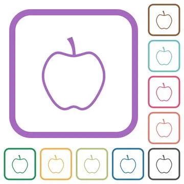 Apple outline simple icons Stock Illustration