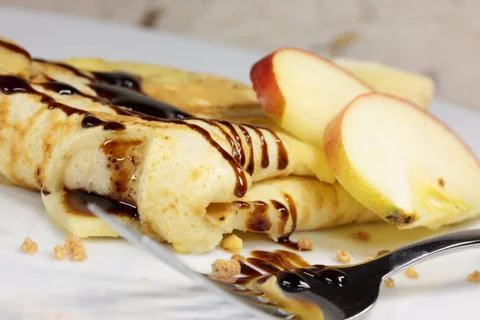 Apple pancakes Stock Photos