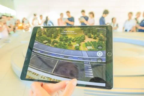Apple Park 3d map Stock Photos