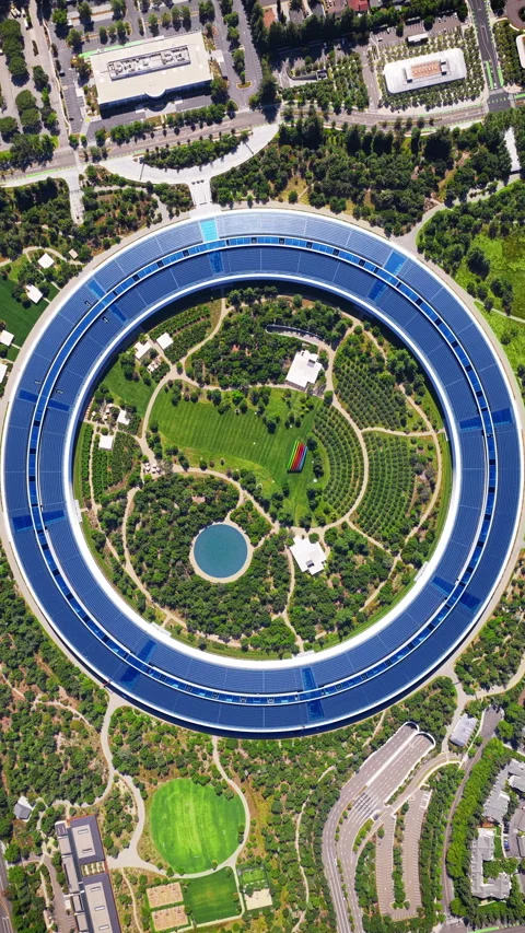 Apple Park The stunning Infinite Loop Campus located in California, USA Stock Footage 317277057