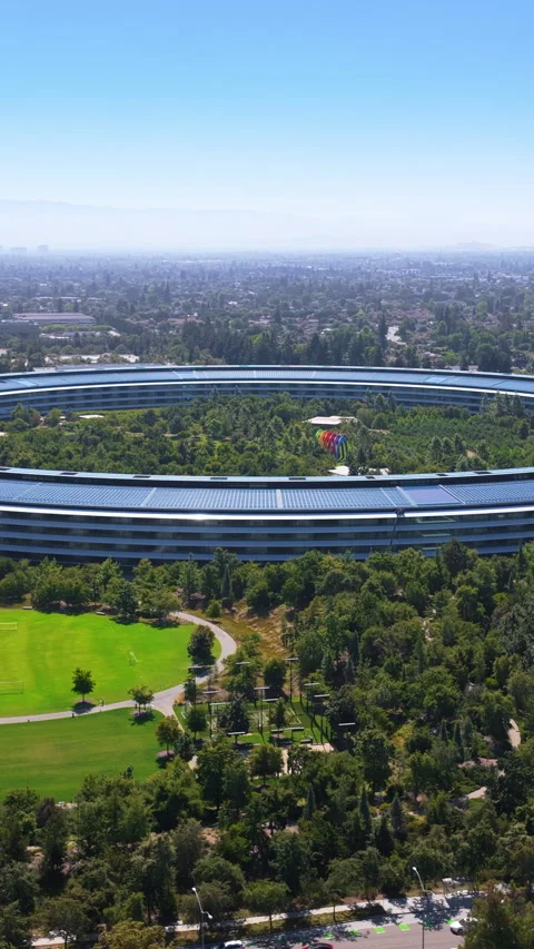 Apple Park A Unique and Inspiring Glimpse of Innovation in California Stock Footage 317279040