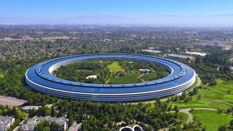 Apple Park A Unique Glimpse into Innovation and Design in California Stock Footage 317278706