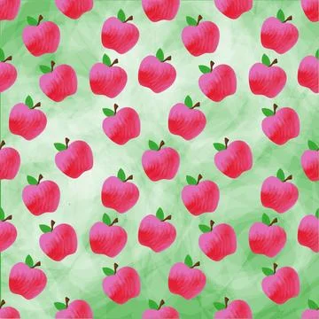 Apple Pattern Green Stock Illustration