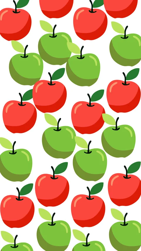 Apple Pattern Motion Graphic Background Colorful Fresh Fruit Animation Stock Footage 346500757
