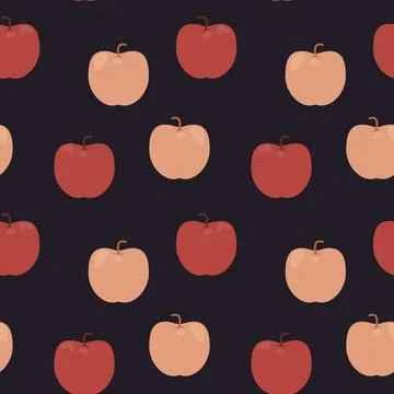 Apple pattern seamless. apple texture cartoon Illustrazione stock