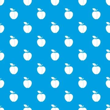 Apple pattern seamless blue 库存插图