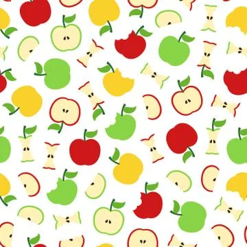 Apple pattern on white background Stock Illustration