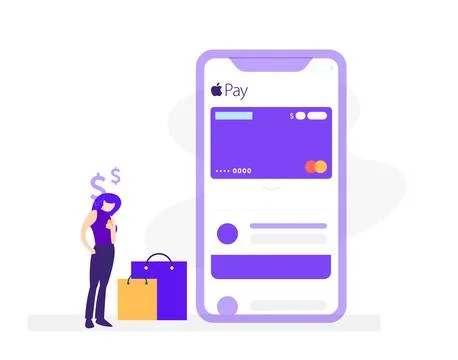Apple Pay Flat Illustration 스톡 일러스트