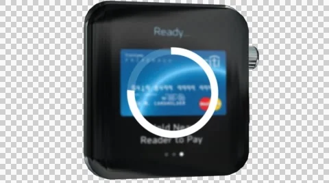 Apple Pay payment process with Apple Watch (Alpha channel) Stock Footage 50072955