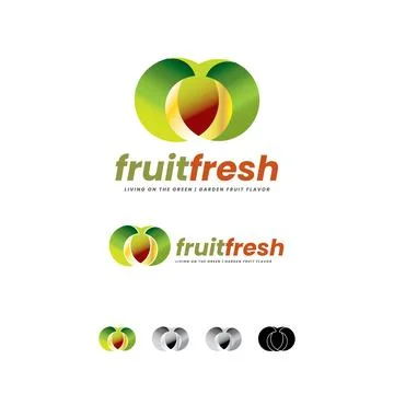 Apple Pear Fruit Trading Logo Stock Illustration