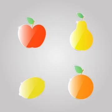 Apple pear lemon orange  . Stock Illustration