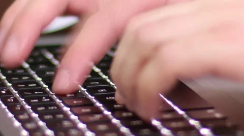 Apple personal computer laptop typing keyboard Video stock 39382694