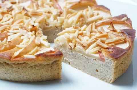 Apple pie with almonds Stock Photos