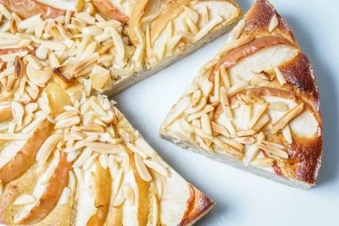 Apple pie with almonds Stock Photos