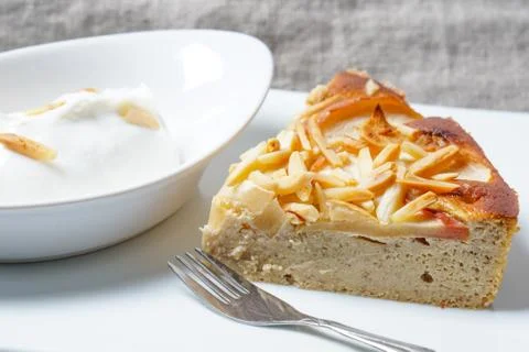 Apple pie with almonds Stock Photos