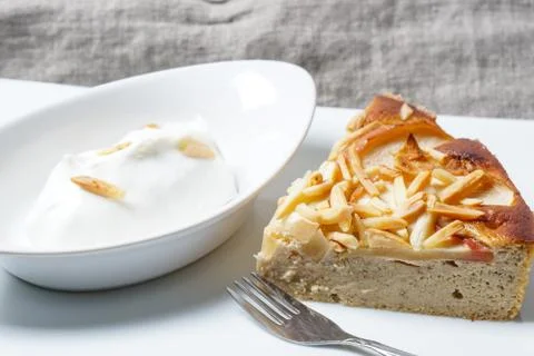 Apple pie with almonds Stock Photos