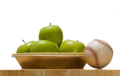 Apple pie and baseball Stock Photos