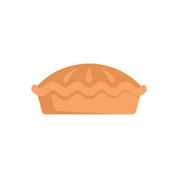 Apple pie bakery icon flat vector. Fruit cake Illustrazione stock