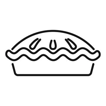 Apple pie bakery icon outline . Fruit cake Stock Illustration