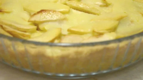 Apple pie in the baking dish Stock Footage 45059973