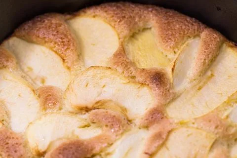 Apple pie in baking dish Stock Photos
