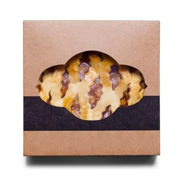 Apple Pie In Box Top View Stock Photos
