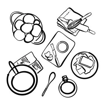 Apple pie cooking doodle. Stock Illustration