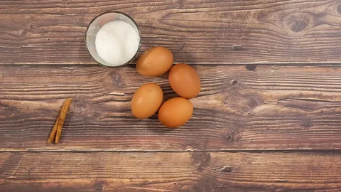 Apple pie cooking process stop motion Russian version of Charlotte Video stock 127919402