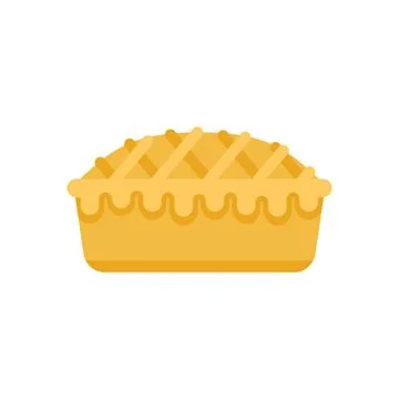 Apple pie cream icon flat vector. Cake dessert Illustrazione stock