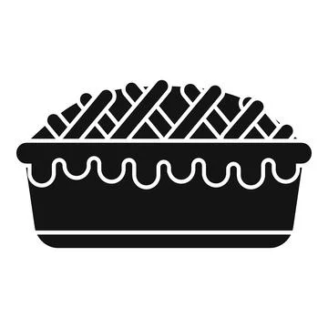 Apple pie cream icon simple . Cake dessert Stock Illustration