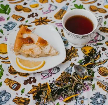 Apple Pie with a cup of tea Foto stock