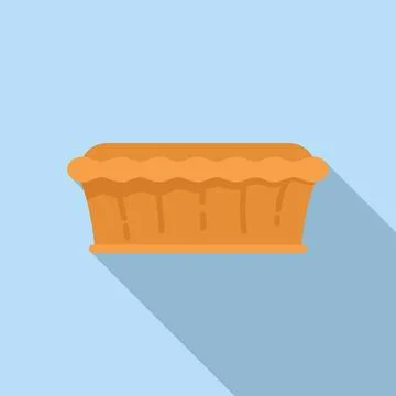 Apple pie dessert icon flat . Fruit cake Stock Illustration
